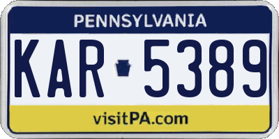 PA license plate KAR5389