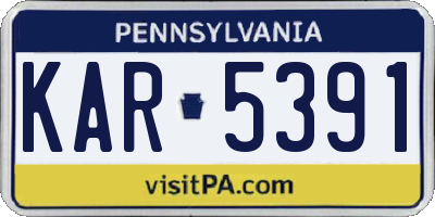 PA license plate KAR5391
