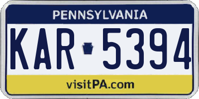 PA license plate KAR5394