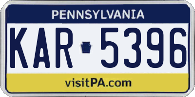 PA license plate KAR5396