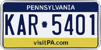 PA license plate KAR5401