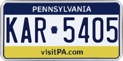 PA license plate KAR5405