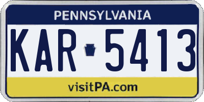PA license plate KAR5413