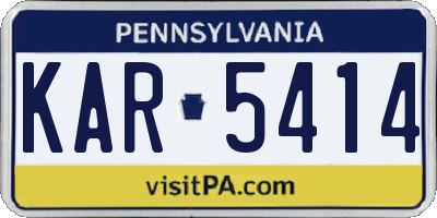 PA license plate KAR5414