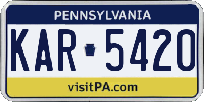 PA license plate KAR5420
