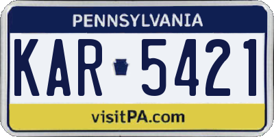 PA license plate KAR5421