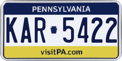 PA license plate KAR5422