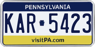 PA license plate KAR5423
