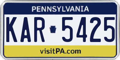 PA license plate KAR5425