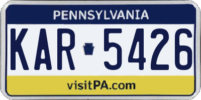PA license plate KAR5426