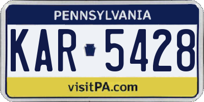 PA license plate KAR5428