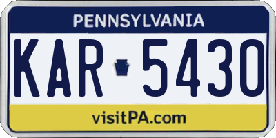 PA license plate KAR5430
