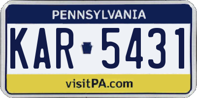 PA license plate KAR5431