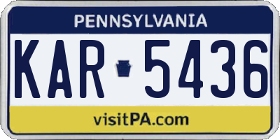 PA license plate KAR5436