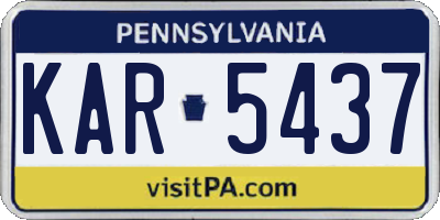 PA license plate KAR5437