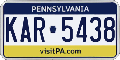 PA license plate KAR5438