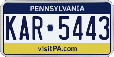 PA license plate KAR5443