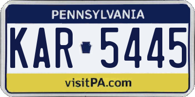 PA license plate KAR5445