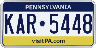PA license plate KAR5448