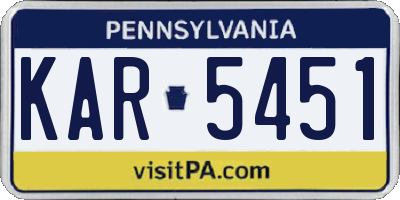 PA license plate KAR5451