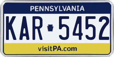 PA license plate KAR5452