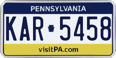 PA license plate KAR5458
