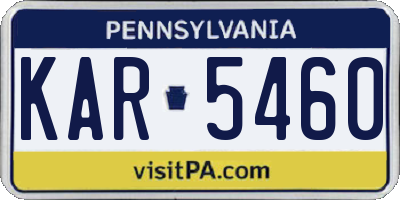 PA license plate KAR5460