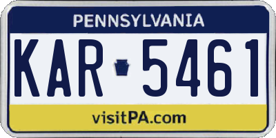 PA license plate KAR5461