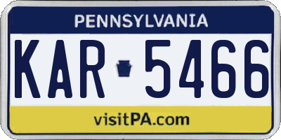 PA license plate KAR5466