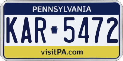 PA license plate KAR5472
