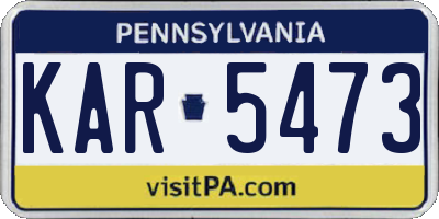 PA license plate KAR5473