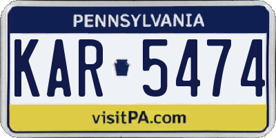 PA license plate KAR5474