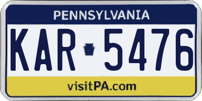 PA license plate KAR5476