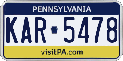 PA license plate KAR5478