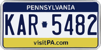 PA license plate KAR5482