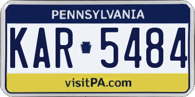 PA license plate KAR5484