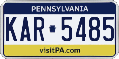 PA license plate KAR5485