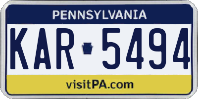 PA license plate KAR5494