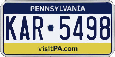 PA license plate KAR5498