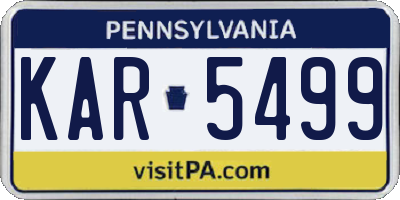 PA license plate KAR5499