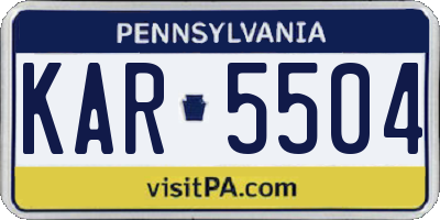PA license plate KAR5504