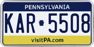 PA license plate KAR5508