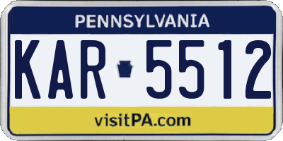 PA license plate KAR5512