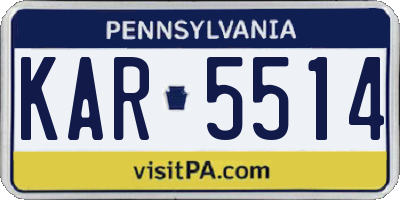 PA license plate KAR5514