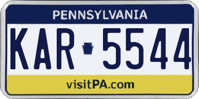 PA license plate KAR5544