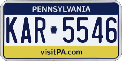 PA license plate KAR5546