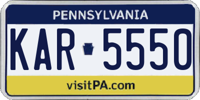 PA license plate KAR5550