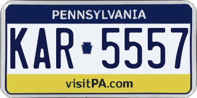 PA license plate KAR5557