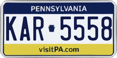 PA license plate KAR5558