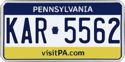 PA license plate KAR5562